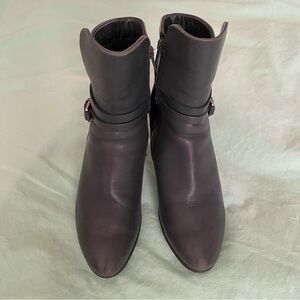 Ecco Sculpted 75 Heeled Ankle Boots Size 39 8.5 Grey Olive Booties